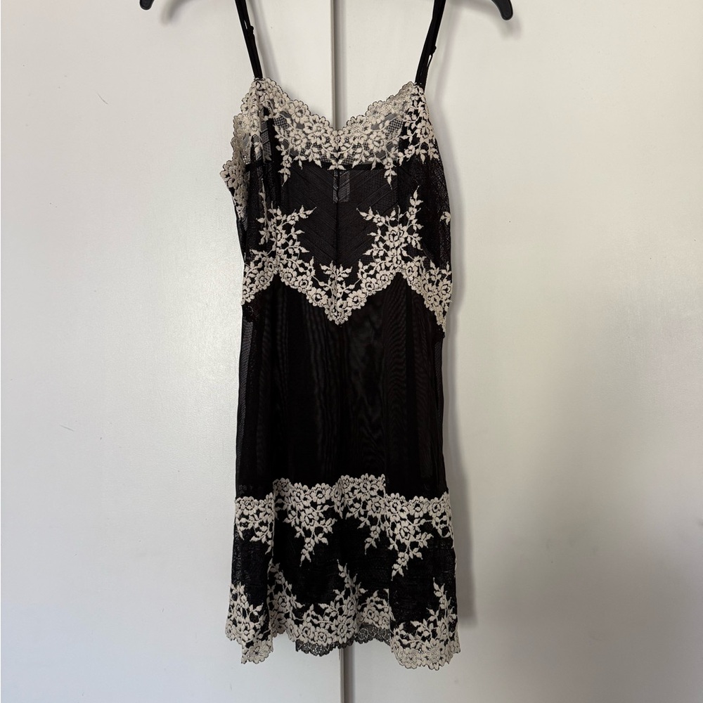 Black and White Lace Slip